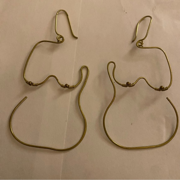 Wire line cutout body boobs “Picasso” earrings jewelry accessories - Picture 3 of 5